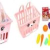 KITTY BASKET WITH 16 PCS OF PLAYFOOD & 7 PCS FOOD BOXES